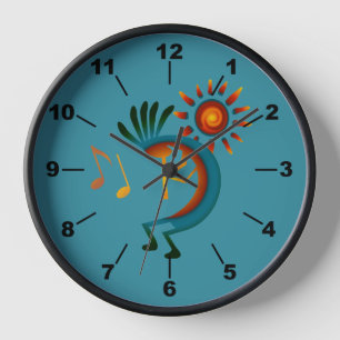 Horloge Turquoise Kokopelli Sun Southwest