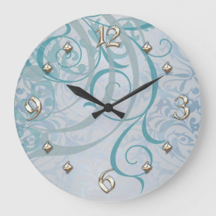 Horloge turquoise rococo vintage de rouleau