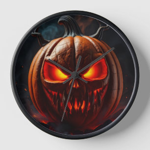 Horloge Ultime d'Épouvante de Citrouille Ardente