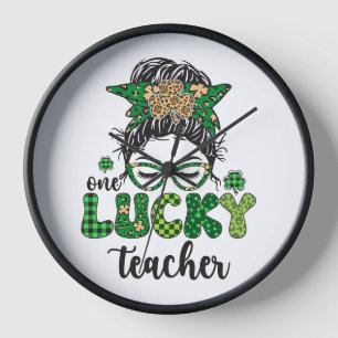 Horloge Un enseignant chanceux - Saint Patrick's Day
