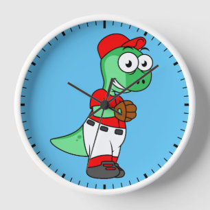 Horloge Un Pitcher De Baseball Pachycephalosaurus.