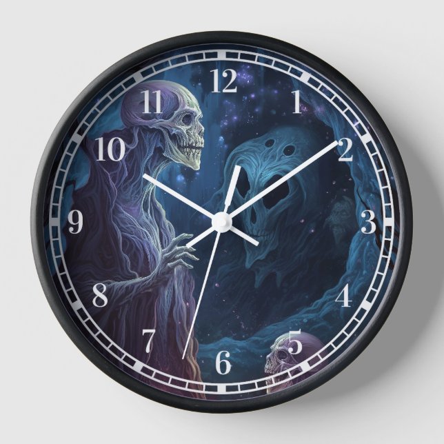 Horloge Un squelette mort crée l'art de l'horreur (Recto)