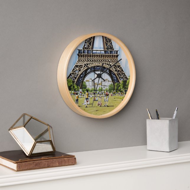 Horloge  Under the Eiffel Tower – Hand-Drawn Sketch Art (Bureau)