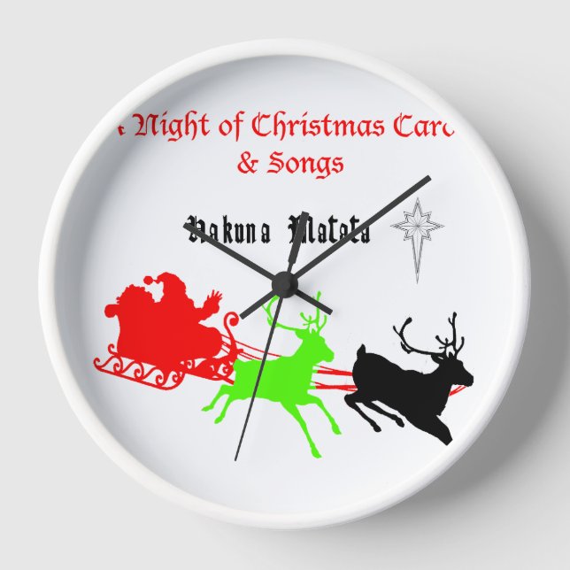 Horloge Une nuit de chants et chants de Noël Hakunamatata (Recto)