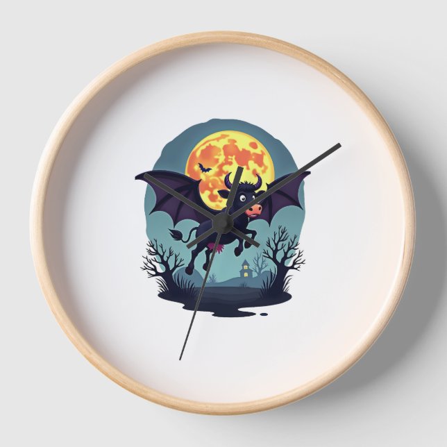 Horloge Vache chauve-souris à minuit (Recto)