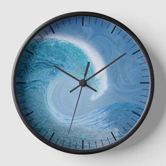 Horloge Vague Bleue Artistique (Recto)