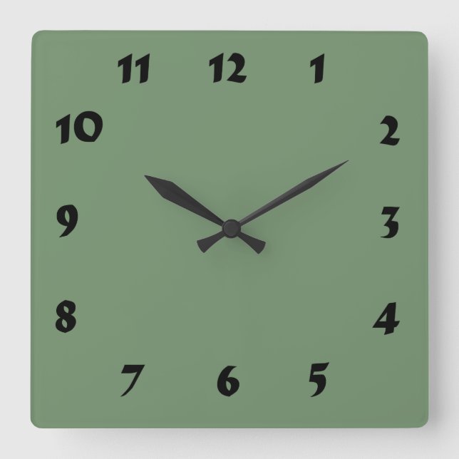 Horloge verte à échelle numérique modifiable (Recto)