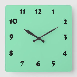 Horloge verte à menthe pastel numérique modifiable