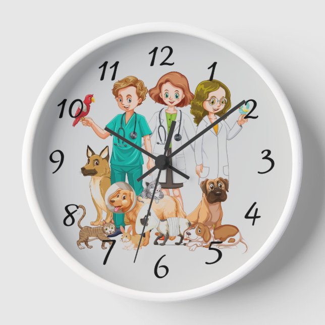 Horloge Vétérinaire Personnes Arrière - plan 24 heures sur (Recto)