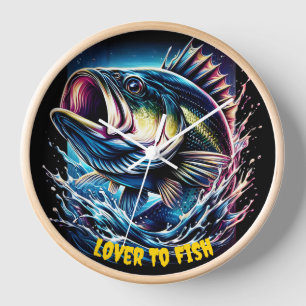 Horloge Vibrant Poisson Grinning sous l'eau