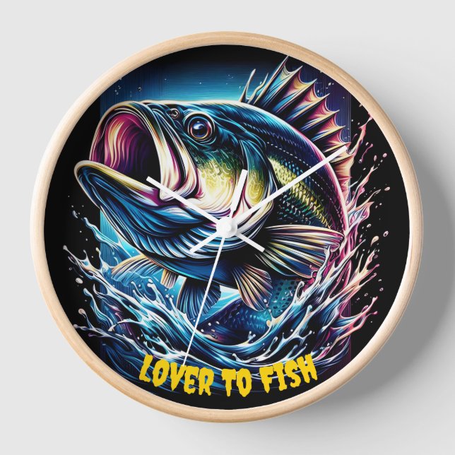 Horloge Vibrant Poisson Grinning sous l'eau (Recto)