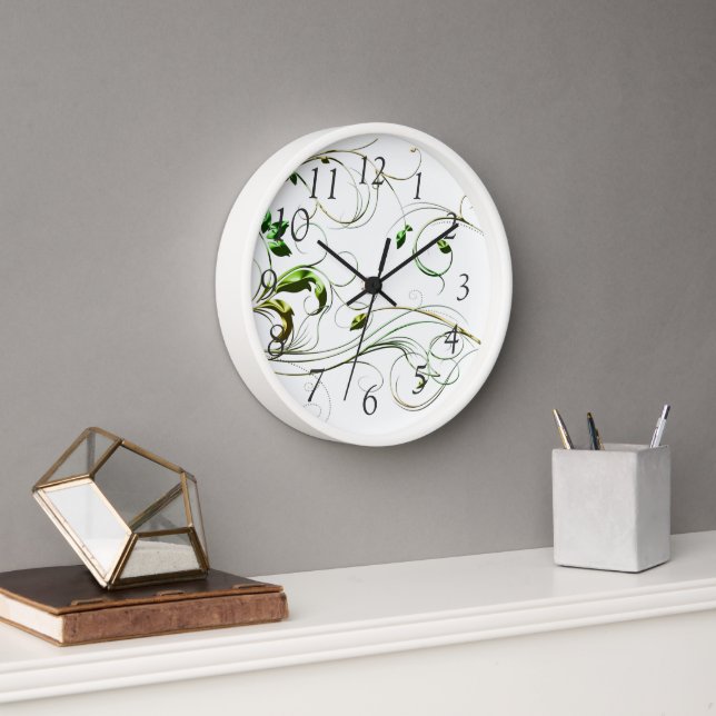 Horloge Vignes vert jaune (Bureau)