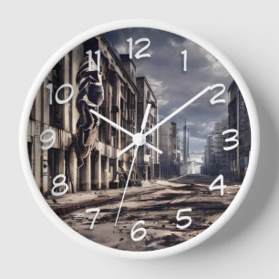 Horloge Ville abandonnée Post Apocalypse Dystopian World
