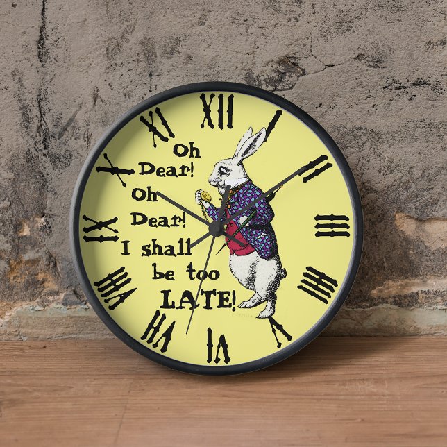 Horloge Vintage Alice à Wonderland (Follow the white rabbit and you shall never be too late!)