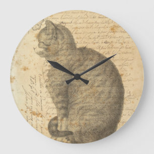 Horloge vintage de collage de chat