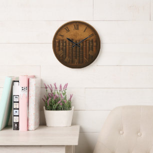 Horloge vintage de la bibliothèque face avec des c