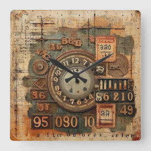 Horloge vintage de la paroi de grunage industriel