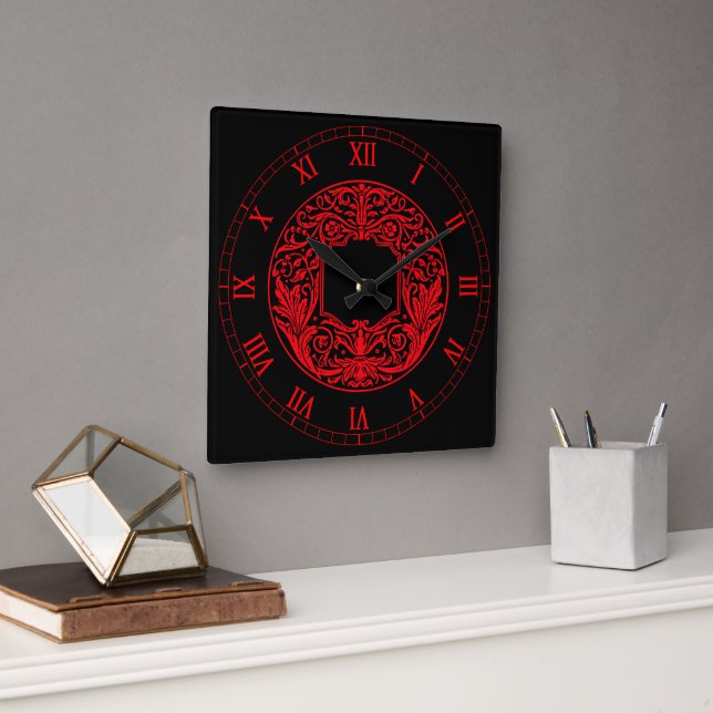 Horloge Vintage, Dramatique, Rouge (Bureau)