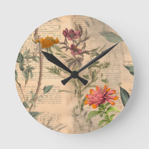 Horloge vintage florale