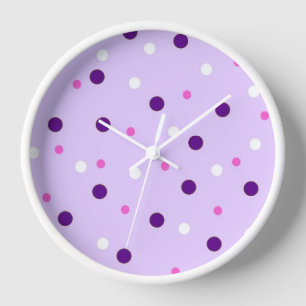 Horloge Violet avec Pois roses