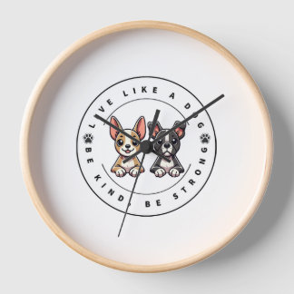 Horloge Vivre comme un chien être gentil être fort