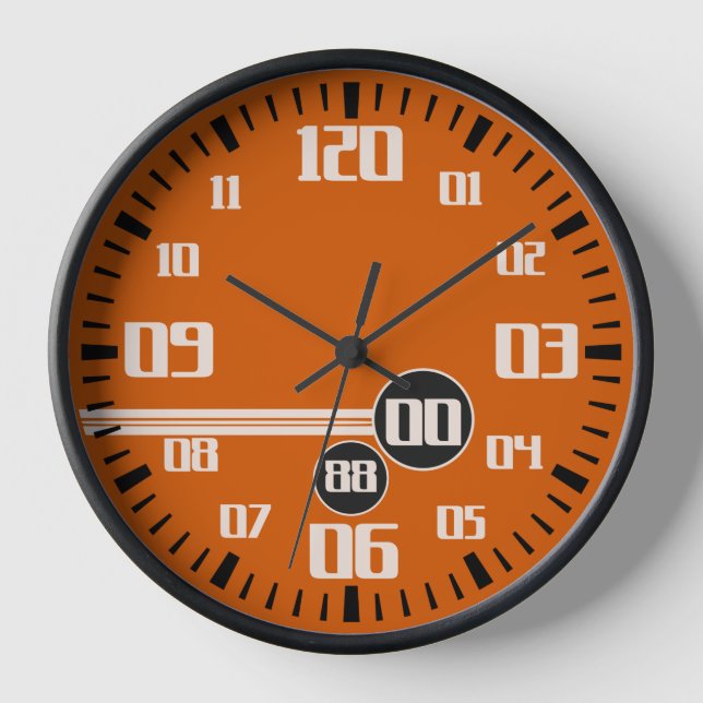 Horloge Voie de course orange style cronographe sport (Recto)