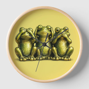 Horloge Voir Entendre Parler Aucun Mal Drôles de Grenouill