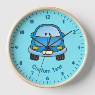 Horloge Voiture Carton Bleu