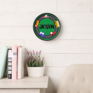 Horloge Voitures et camions Couleurs primaires Enfants
