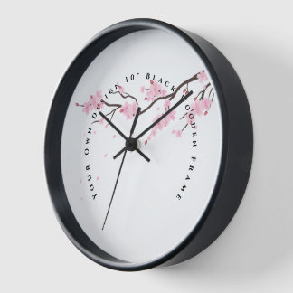 Horloge Votre propre création Cadre en bois noir 10" pour