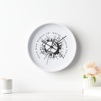 Horloge Votre propre création Cadre mural en bois blanc 10