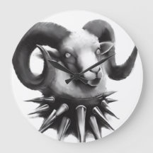 horloge wallclock goth chèvre art par missmultifai
