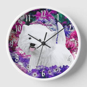 Horloge West Highland White Terrier Peinture Chien Art
