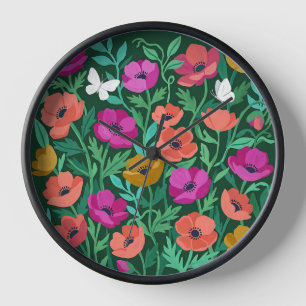 Horloges Art Matisse Anémones Papillons Abstraits