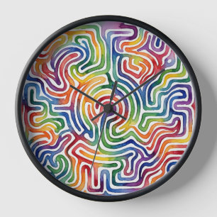 Horloges Artistiques Abstraites en Aquarelle Arc-e