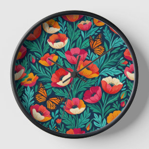 Horloges Artistiques Fleuris Indiens Abstrait Popp