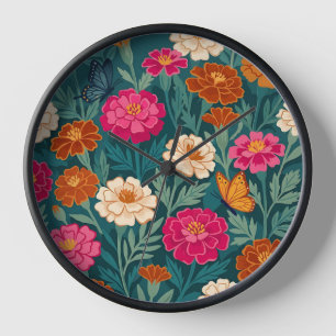 Horloges Artistiques Fleuris Papillons Marigold Co