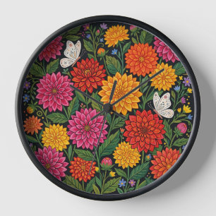 Horloges Artistiques Fleurs de Dahlia Mexicaines A