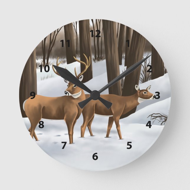 Horloges cerf à queue blanche (Recto)