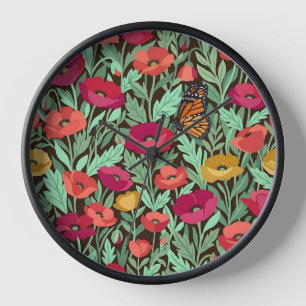Horloges d'art abstrait papillons monarques