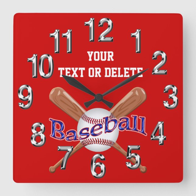 Horloges de baseball PERSONNALISÉES Changement de  (Recto)