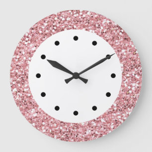 Horloges de Parties scintillant rose