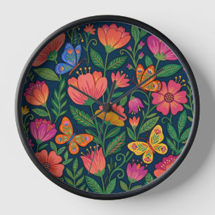 Horloges en art populaire mexicain abstrait papill