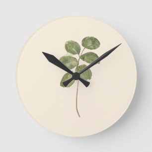 Horloges feuille d'eucalyptus botanique pressée vi