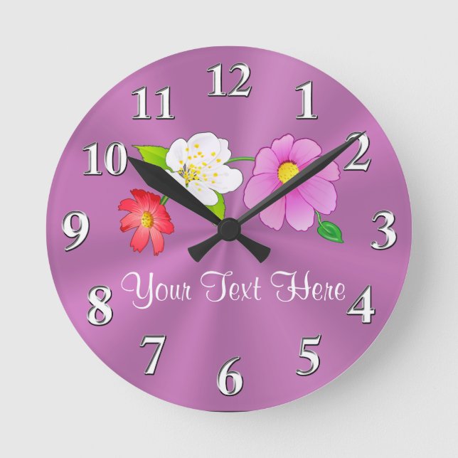 Horloges jolies personnalisées avec fleurs hawaïen (Recto)