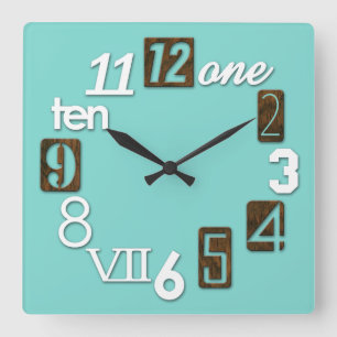 Horloges murales Carrés Funky Numbra