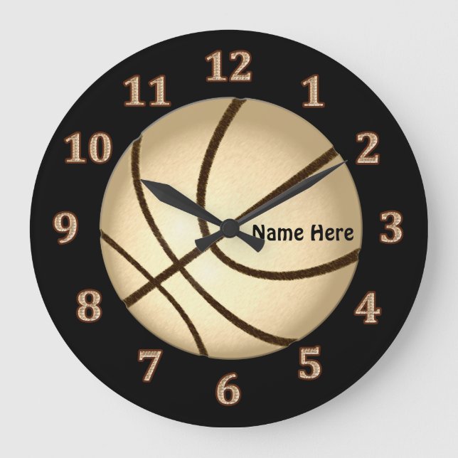 Horloges murales de basket-ball personnalisées en  (Recto)