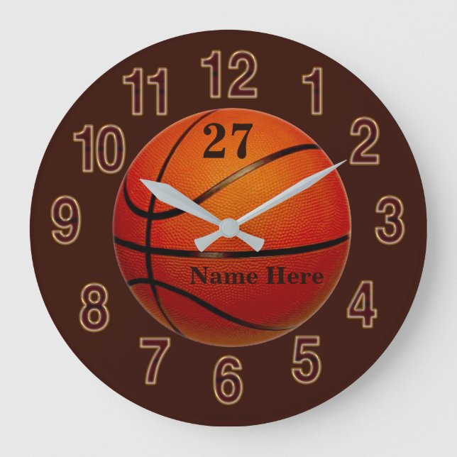 Horloges murales de basket personnalisées TEXTE, C (Recto)