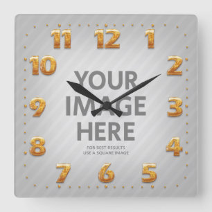 Horloges murales personnalisées Numéros d'or photo
