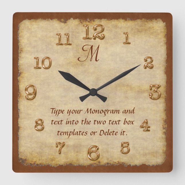 Horloges murales personnalisées VOTRE MONOGRAM et  (Recto)